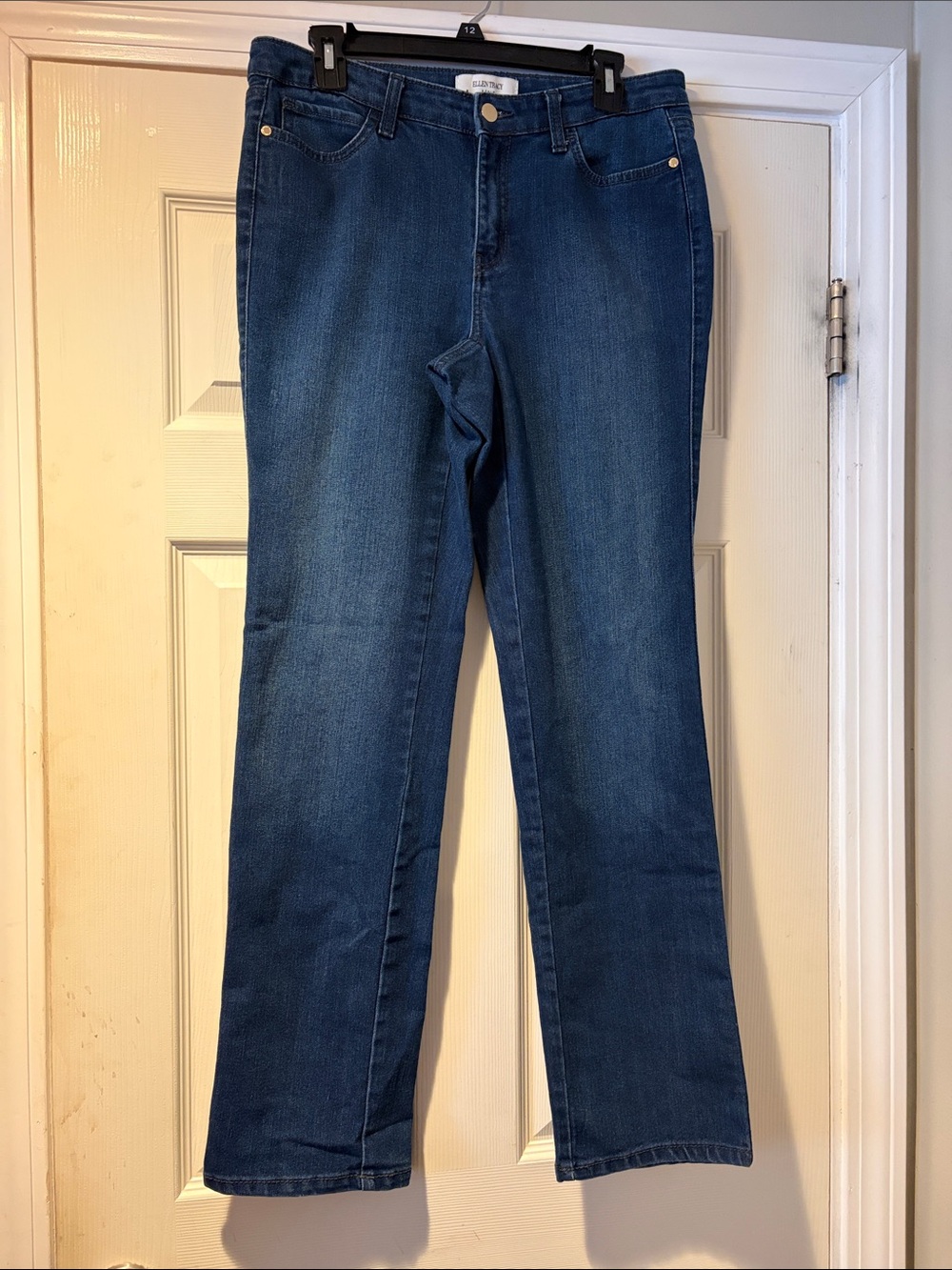 Ellen Tracy Classic Straight-Leg Jeans in Deep Blue